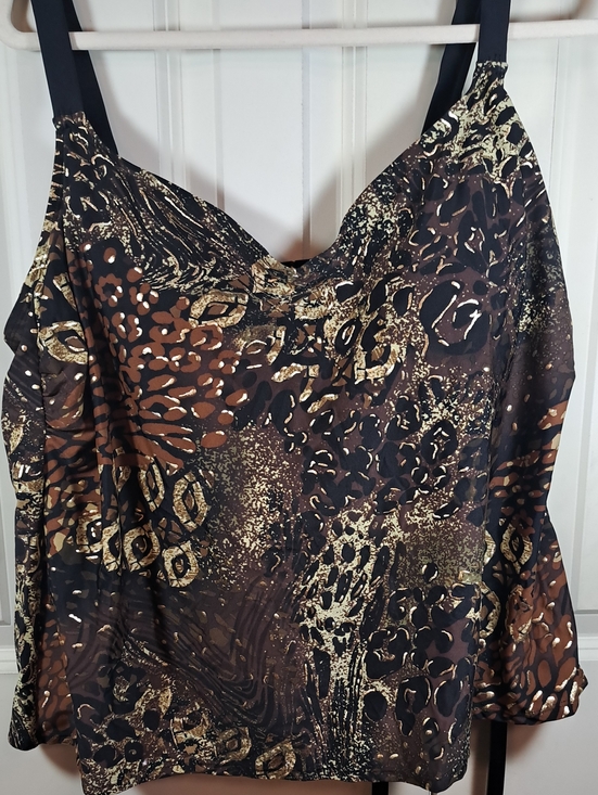 Delta Burke Other - Delta Burke Brown Black and Gold Animal Print Swim Top And Bottom.